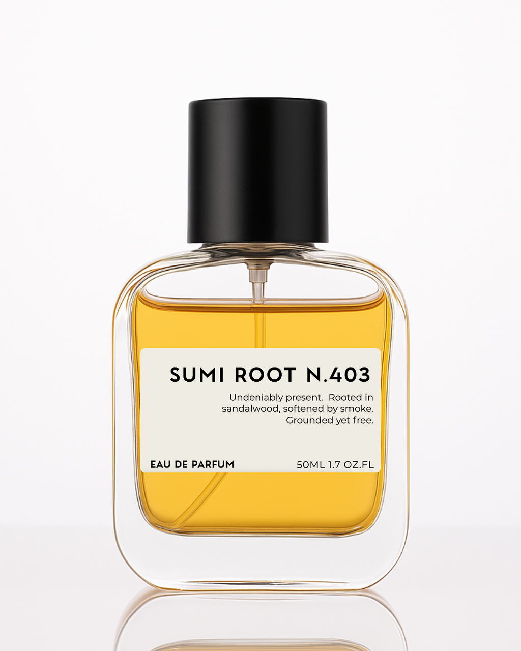 Flatlay of Sumi Root perfume ingredients, including sandalwood, cedarwood, whole cardamom pods, and a leather texture – capturing the warm, woody essence of this affordable Le Labo Santal 33 dupe