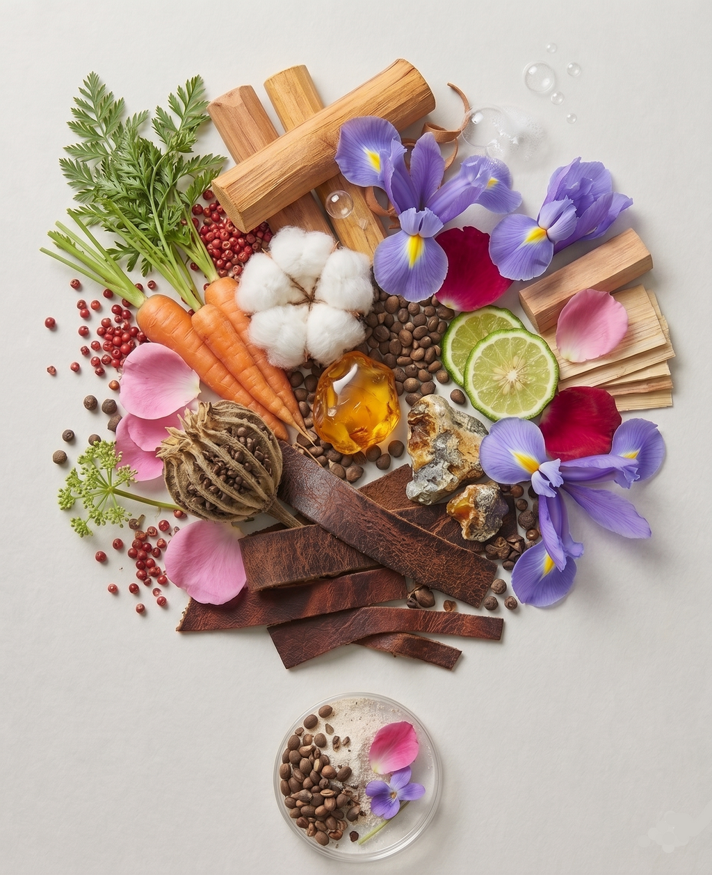 Dupe of Fleur de Peau made by Scentique Amsterdam. Fleur de Peau Eau de Parfum werd gelanceerd in 2018. De parfumeur achter deze geur is Olivier Pescheux. Topnoten zijn aldehyden, roze peper, engelwortel en bergamot; hartnoten zijn iris en Turkse roos; basisnoten zijn musk, ambrette (muskusmalva), wortel, ambergris, sandelhout, leer en amberhout.
