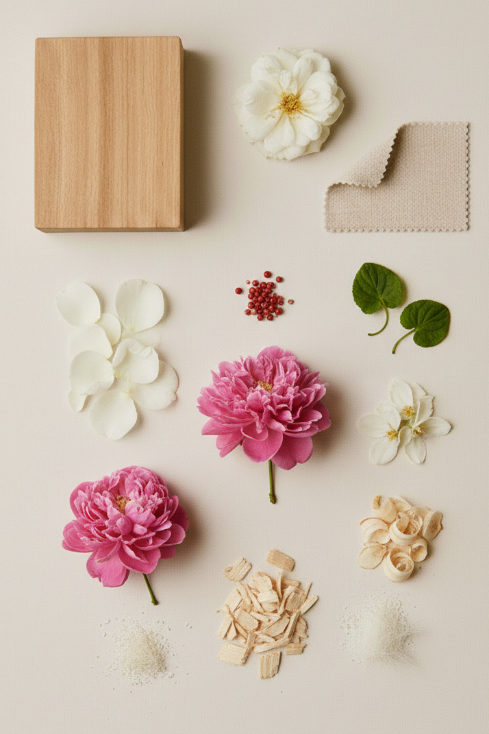 Ingredients perfume inspired by Byredo Blanche by Scentique Amsterdam Mira